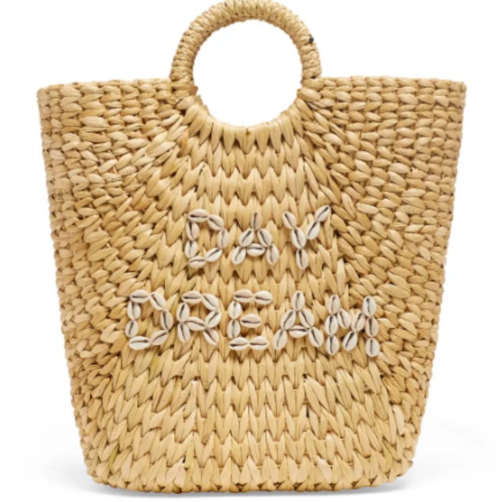 POOLSIDE Embroidered Bucket Bag, "Day Dream" Shell Lining